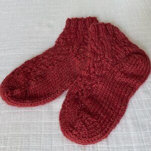 Handmade 🇨🇦 NWOT Hand Knit Alpaca & Merino Wool Reading/Bed Socks